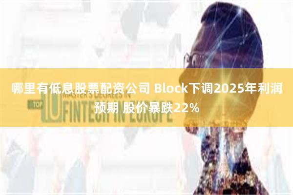 哪里有低息股票配资公司 Block下调2025年利润预期 股价暴跌22%
