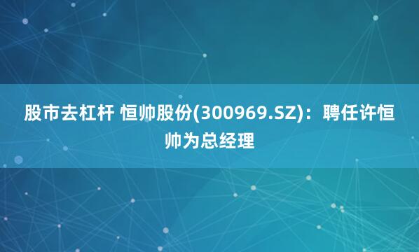 股市去杠杆 恒帅股份(300969.SZ)：聘任许恒帅为总经理