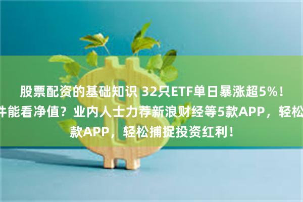 股票配资的基础知识 32只ETF单日暴涨超5%！买基金那款软件能看净值？业内人士力荐新浪财经等5款APP，轻松捕捉投资红利！